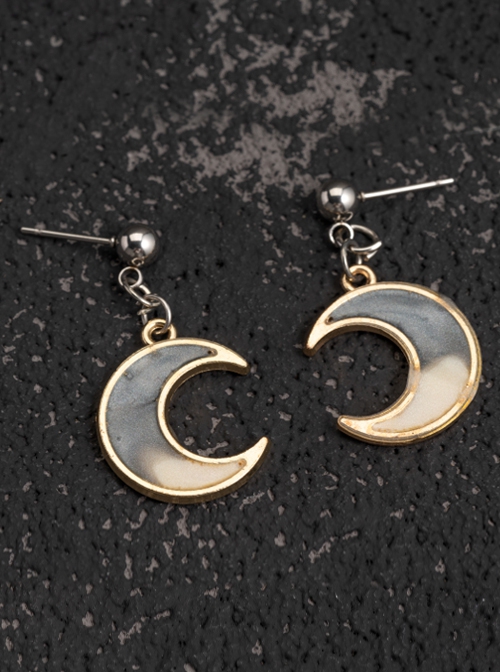 Alloy Irregular Moon Simple Handmade Accessories Gothic Lolita Ear Studs