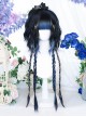 Black Blue Gradient Air Bangs Jellyfish Head Short Curly Long Straight Hair Punk Lolita Wig