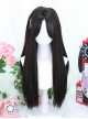 Black Natural Middle Score Bangs Long Straight Hair Classic Lolita Wig