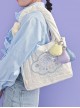 Summer White Clouds Embroidery Plush Star Decoration Cute Canvas Bag Sweet Lolita Portable Bag