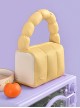 Milky Yellow Toast Shape Design Summer Large Capacity Cute Sweet Lolita Portable Shoulder Bag