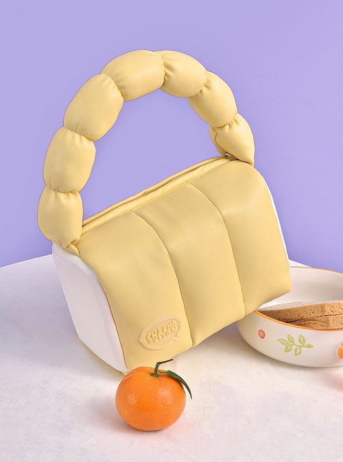 Milky Yellow Toast Shape Design Summer Large Capacity Cute Sweet Lolita Portable Shoulder Bag