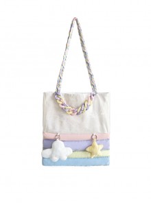 Simple All-Match Student Commute Large-Capacity Rainbow Stitching Sweet Lolita Shoulder Bag