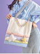 Simple All-Match Student Commute Large-Capacity Rainbow Stitching Sweet Lolita Shoulder Bag