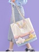 Simple All-Match Student Commute Large-Capacity Rainbow Stitching Sweet Lolita Shoulder Bag