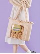Cute Girl Transparent Oven Design Burger Little Bear Large Capacity Sweet Lolita Portable Shoulder Bag