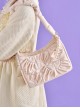 French Simple Stitching Pearl Love Chain Decoration Early Spring Armpit Bag Classic Lolita Portable Shoulder Bag
