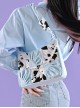 French Simple Stitching Pearl Love Chain Decoration Early Spring Armpit Bag Classic Lolita Portable Shoulder Bag