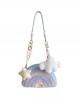 Cute Plush Macaron Rainbow Stereoscopic Stars Cloud Decoration Sweet Lolita Portable Shoulder Bag