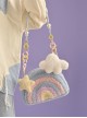 Cute Plush Macaron Rainbow Stereoscopic Stars Cloud Decoration Sweet Lolita Portable Shoulder Bag