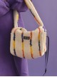 Autumn-Winter Stripe Plush Stereoscopic Small Square Bag Classic Lolita Portable Shoulder Bag