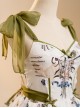 Spring Rhyme Series Elegant Flower Print Spring Summer Backless Lace Hem Classic Lolita Sleeveless Dress