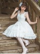 White Elegant Square Neck Lace Flower Decoration Spring Summer Classic Lolita Sleeveless Dress