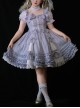 Purple Elegant Square Neck Bowknot Decoration Spring Summer Pure Color Classic Lolita Sleeveless Dress