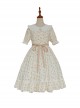 Summer Overture Series Cute Lace Doll Collar Summer Pastoral Style Floral Sweet Classic Lolita Short-Sleeved Dress