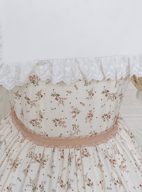 Summer Overture Series Cute Lace Doll Collar Summer Pastoral Style Floral Sweet Classic Lolita Short-Sleeved Dress