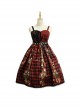 Red Queen Series Cool Girls Black-Red Stitching Plaid Print Gothic Lolita Sleeveless Dress