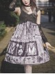 Butterfly Daily Series French Elegant Butterfly Newspaper Print Backless Lace-Up Classic Lolita Sleeveless Dress