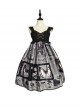 Butterfly Daily Series French Elegant Butterfly Newspaper Print Backless Lace-Up Classic Lolita Sleeveless Dress