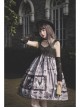 Butterfly Daily Series French Elegant Butterfly Newspaper Print Backless Lace-Up Classic Lolita Sleeveless Dress
