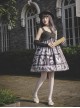 Butterfly Daily Series French Elegant Butterfly Newspaper Print Backless Lace-Up Classic Lolita Sleeveless Dress