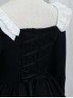 Black White Elegant Bowknot Decorated Three-Section Cake Dress Classic Lolita Long-Sleeved Dress