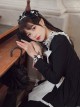 Black White Elegant Bowknot Decorated Three-Section Cake Dress Classic Lolita Long-Sleeved Dress