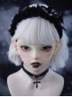 Handwork Black Lace Three-Dimensional Embroidered Butterfly Asymmetrical Gothic Lolita Headband