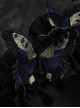 Handwork Black Lace Three-Dimensional Embroidered Butterfly Asymmetrical Gothic Lolita Headband
