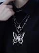 Silver Alloy Hollow Butterfly Fashion Sweater Chain Gothic Lolita Necklace