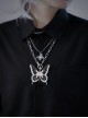 Silver Alloy Hollow Butterfly Fashion Sweater Chain Gothic Lolita Necklace