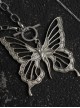 Silver Alloy Hollow Butterfly Fashion Sweater Chain Gothic Lolita Necklace