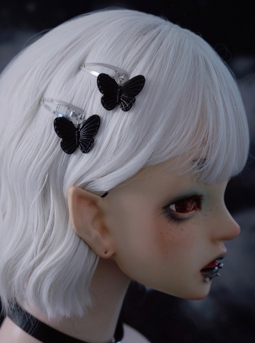 Black Butterfly Simple Daily Alloy Gothic Lolita Hair Clips