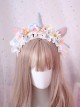 Fantasy Unicorn Girly Lace Flower Decoration Wool Felt Sweet Lolita Headband