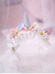 Fantasy Unicorn Girly Lace Flower Decoration Wool Felt Sweet Lolita Headband