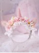 Fantasy Unicorn Girly Lace Flower Decoration Wool Felt Sweet Lolita Headband