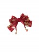 Bronzing Crane Red Bowknot Bell Classic Lolita Hair Clip