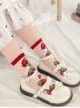 Strawberry Manor Series Strawberry Flower Print Summer Thin Cute Sweet Lolita Socks