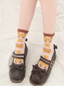 Little Bear Cookie Series Cute Bear Cookie Summer Thin Breathable Sweet Lolita Socks