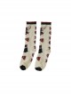 Dessert Earl Cat Series Kitten Bowknot Print Knitted Sweet Lolita Socks