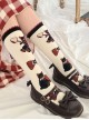 Dessert Earl Cat Series Kitten Bowknot Print Knitted Sweet Lolita Socks