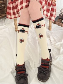 Dessert Earl Cat Series Cute Earl Cat Striped Printed Knit Socks Sweet Lolita Socks