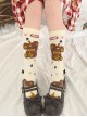 Cute Girly Bear Charging Printed Knitted Mid Tube Socks Sweet Lolita Socks