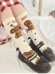 Cute Girly Bear Charging Printed Knitted Mid Tube Socks Sweet Lolita Socks