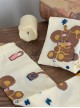 Cute Girly Bear Charging Printed Knitted Mid Tube Socks Sweet Lolita Socks