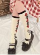 Retro Rhombus Rose Series Rhombus Rose Print Girls All-Match Sweet Lolita Knitted Socks