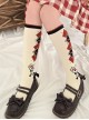 Retro Rhombus Rose Series Rhombus Rose Print Girls All-Match Sweet Lolita Knitted Socks