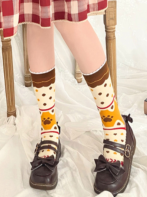 Cat Claw Sugar Bean Series Daily Cute Girl Cat Claw Sugar Bean Printed Knitted Sweet Lolita Socks