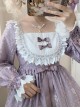 Fairy Tale Series Square Neck Elegant Lace Print Daily Classic Lolita Long Sleeve Dress