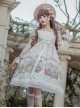 Fairy Tale Series Square Neck Elegant Lace Print Daily Classic Lolita Long Sleeve Dress